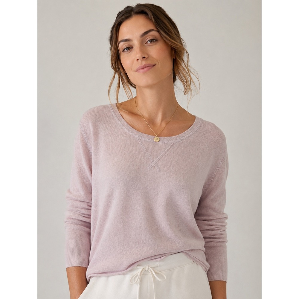 Athleta Cashmere Crew Neck Balletcore Minimalist Sweater
